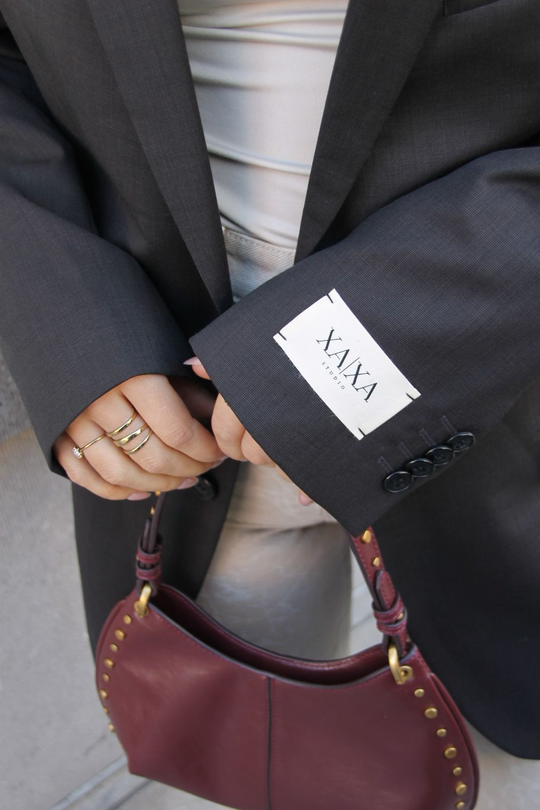 Powder Grey - Vintage Oversized Blazer