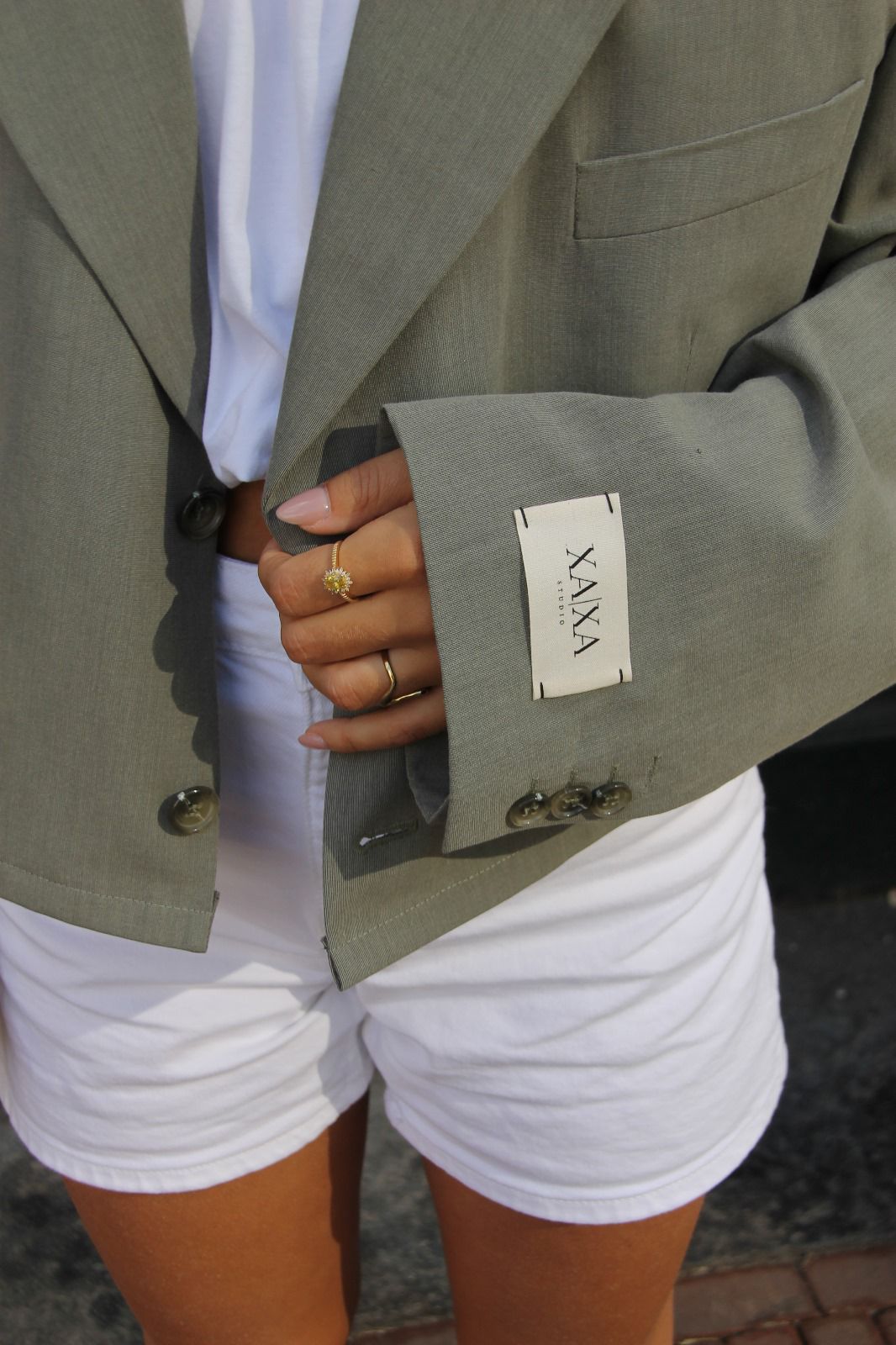 Olive Green - Vintage Cropped Blazer