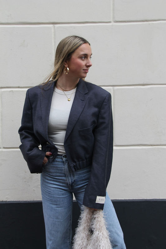 Harbor Blue - Vintage Cropped Blazer