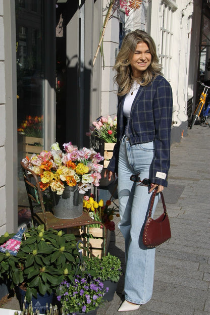Plaid Blue - Vintage Oversized Blazer