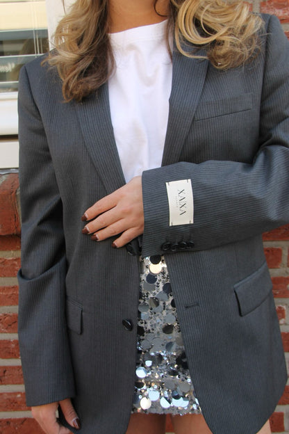 Steel Grey - Vintage Oversized Blazer