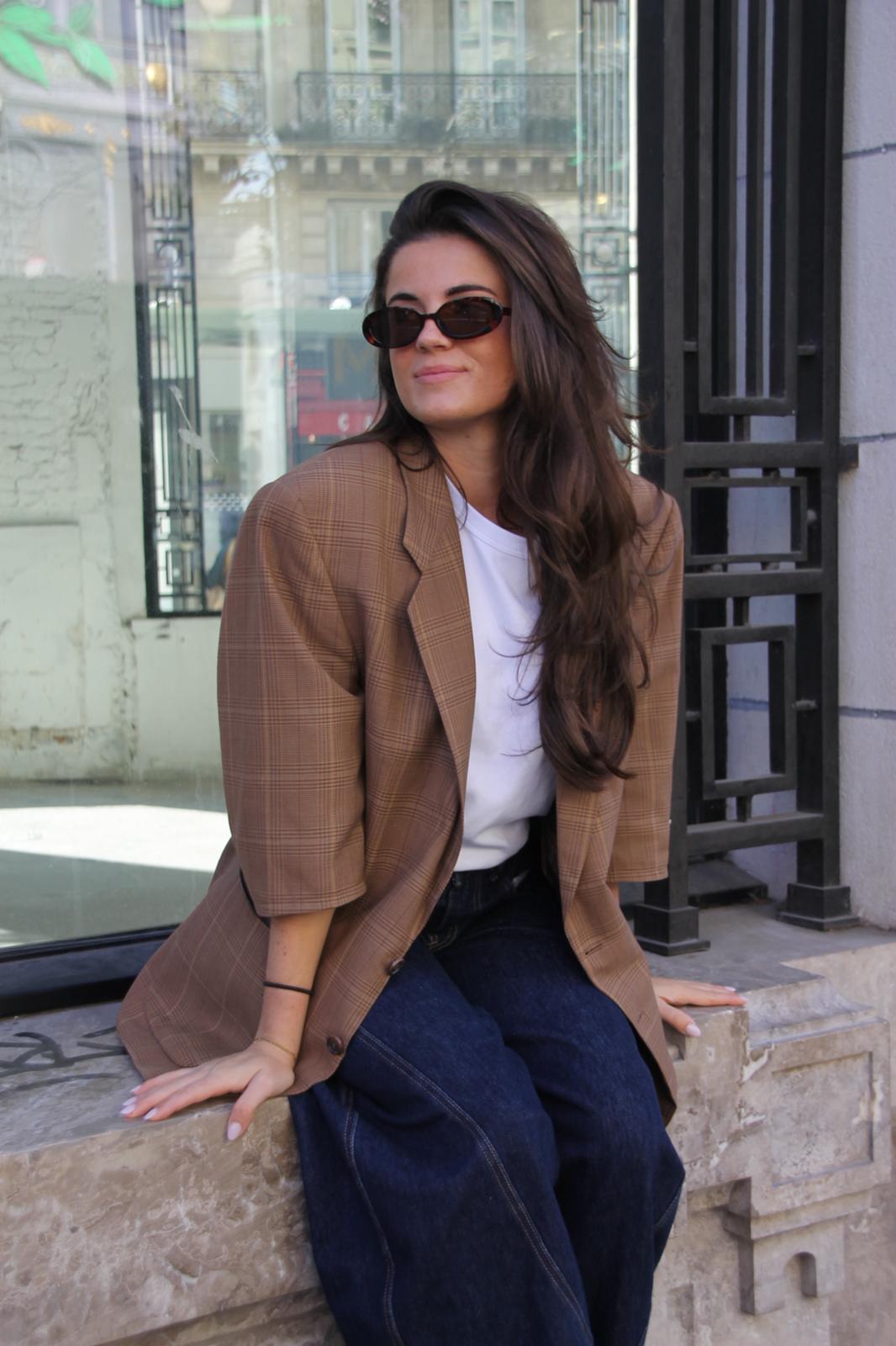 Plaid Brown - Vintage Oversized Blazer