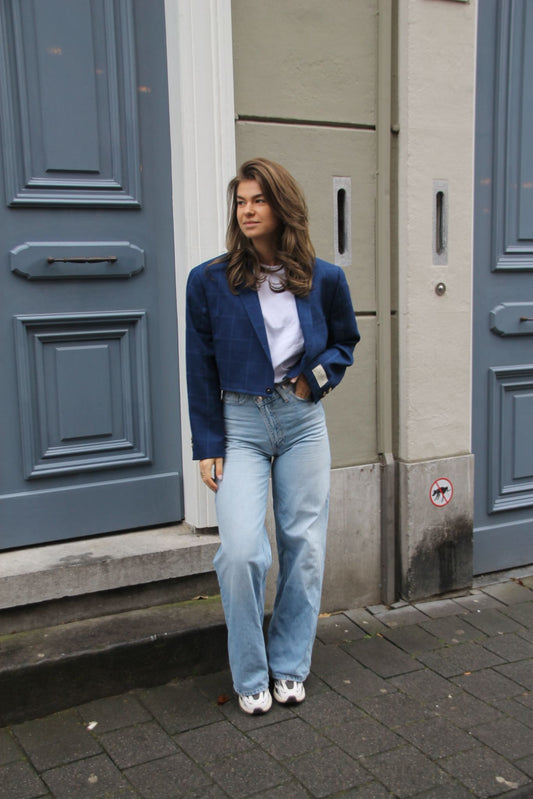 Noa Blue - Cropped Vintage Blazer
