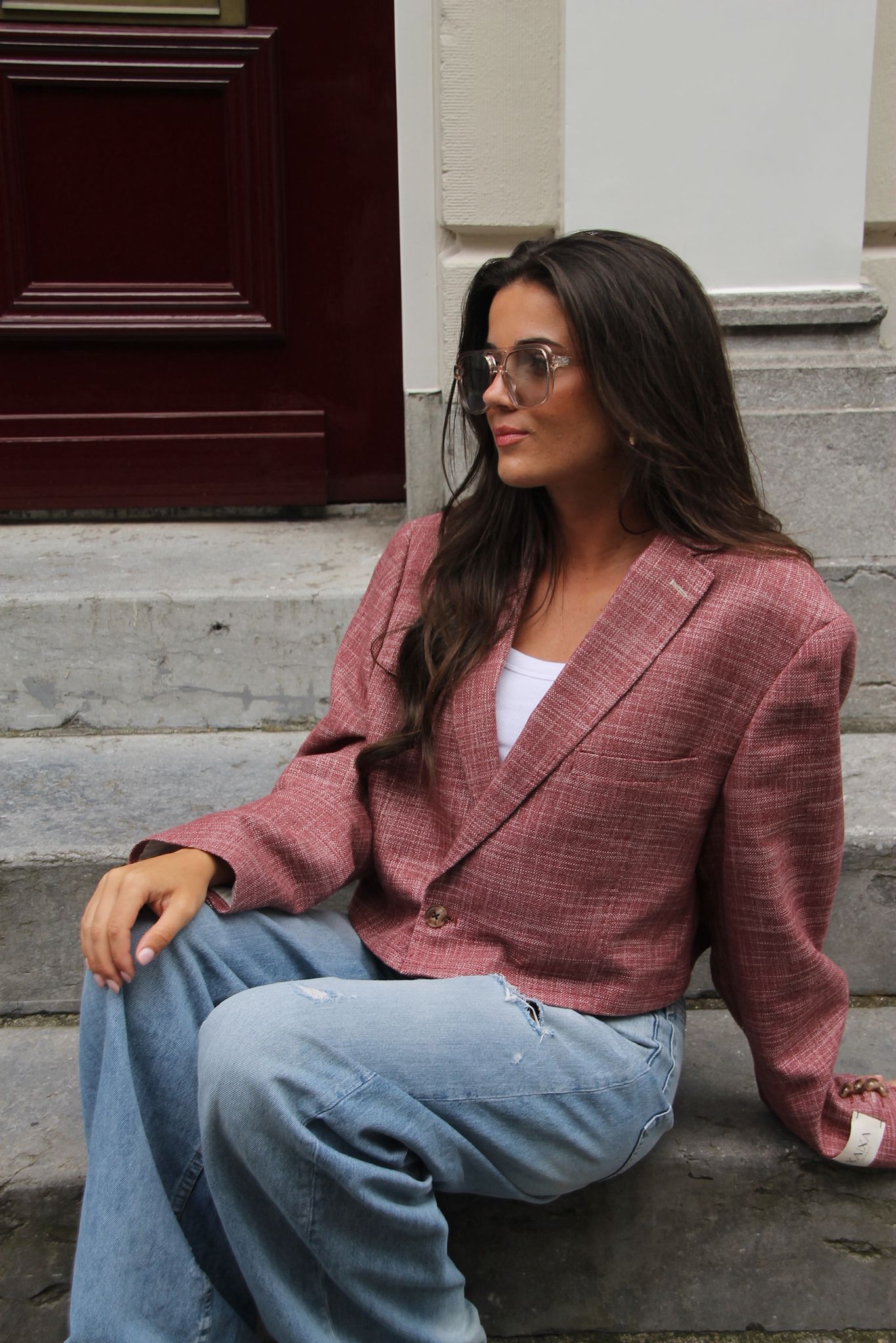City Red - Vintage Cropped Blazer