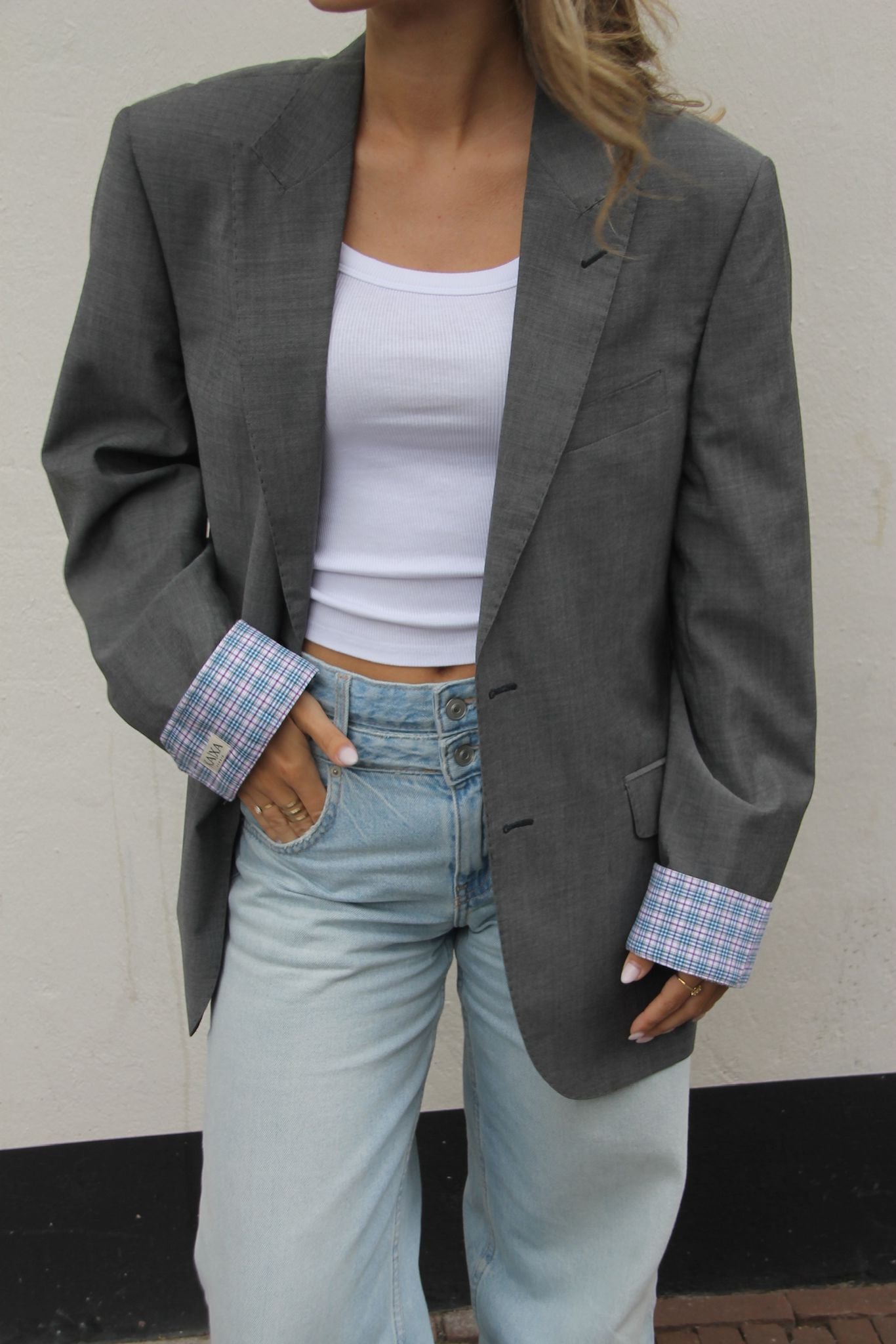 School Grey - Vintage Oversized Blazer