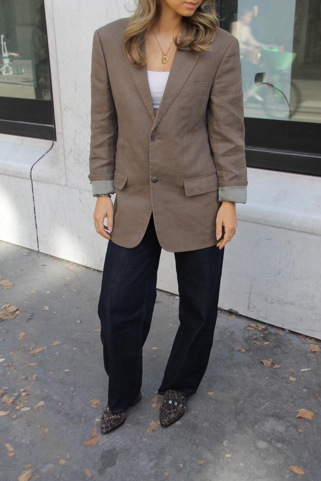 Latte Linen - Vintage Oversized Blazer